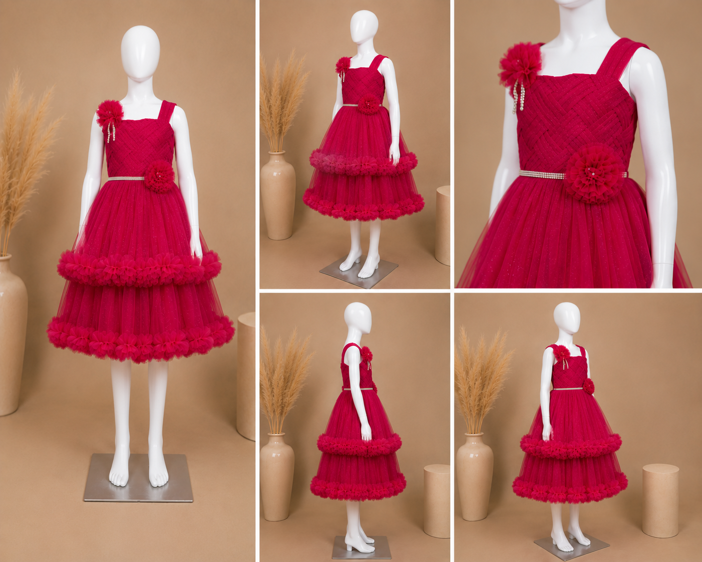 Ruby Bloom Luxe Tiered Party Dress for Girls